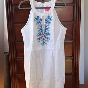 Lilly Pulitzer resort white Jena shift stretch dress size 16